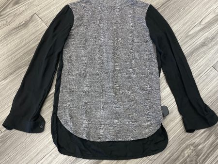 Blouse Long Sleeve By Loft In Black & Grey, Size: Xs Online