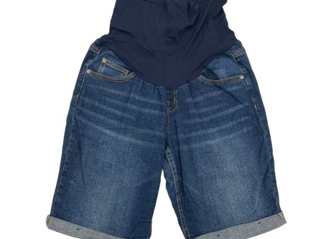 BLUE DENIM MAT SHORTS by INDIGO BLUE Size:L on Sale