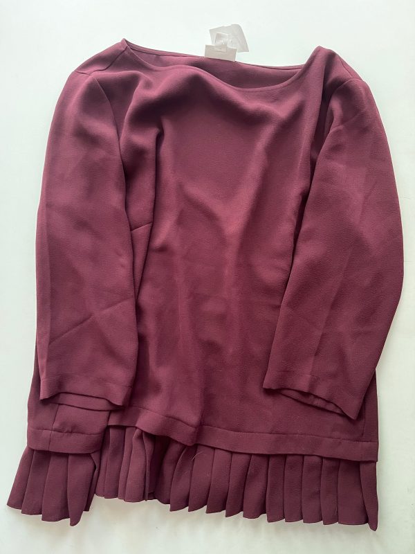 Blouse 3 4 Sleeve By J Jill In Burgundy, Size: M For Cheap