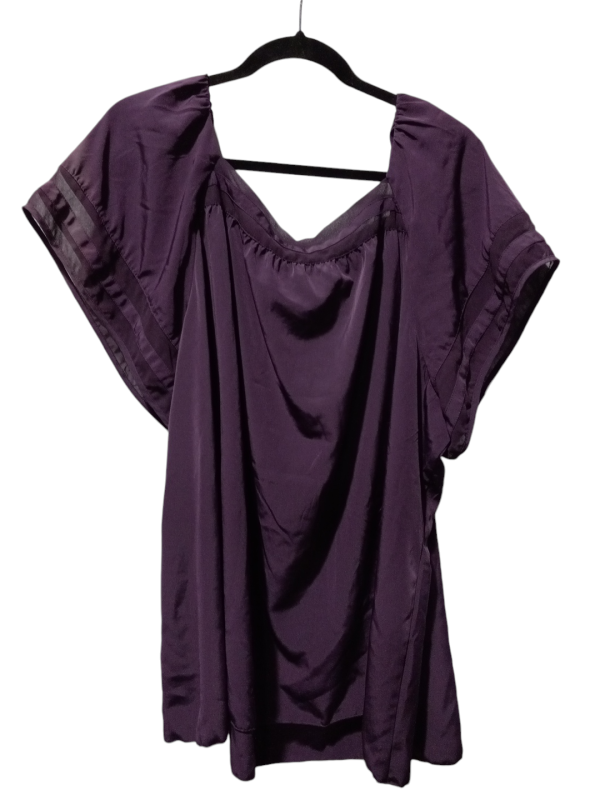 Blouse Short Sleeve By Cato In Purple, Size: 3x Online