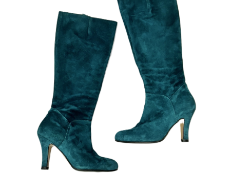 Boots Knee Heels By Lenora In Teal, Size: 5.5 on Sale