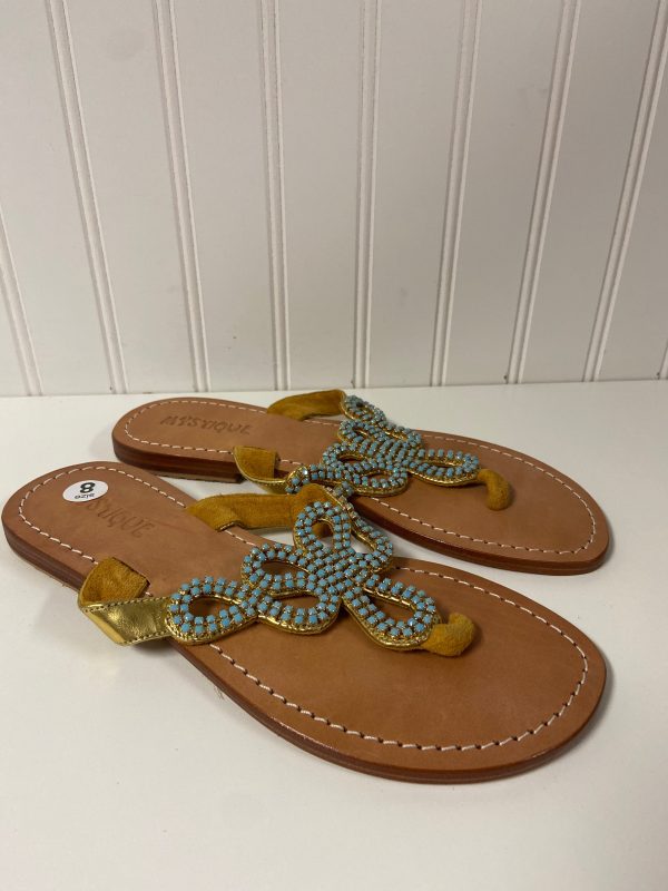 Sandals Designer By Cma In Gold, Size: 8 Online Sale