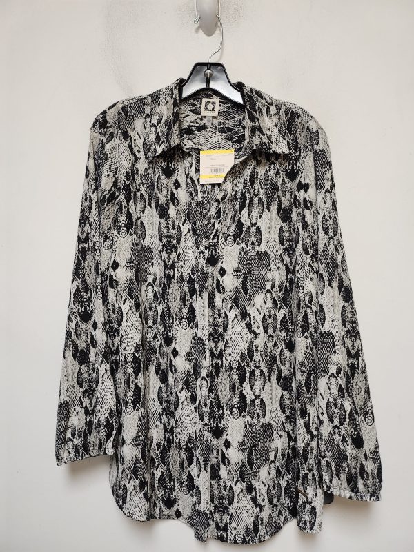 Top Long Sleeve By Anne Klein In Snakeskin Print, Size: M Sale