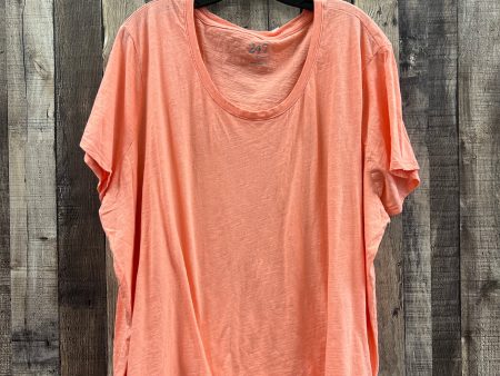 Top Short Sleeve Basic By Maurices In Peach, Size: 4x Online Sale