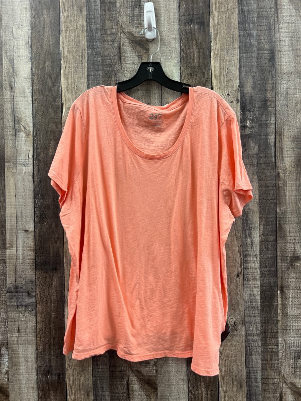 Top Short Sleeve Basic By Maurices In Peach, Size: 4x Online Sale