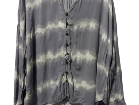 Blouse Long Sleeve By Cato In Purple & White, Size: 2x Online