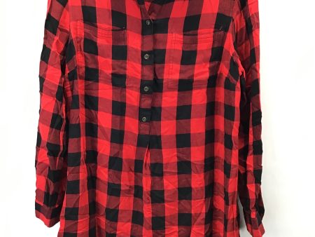 Tunic Long Sleeve By Old Navy In Black & Red, Size: M Cheap