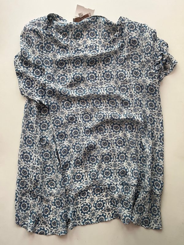 Blouse Short Sleeve By Loft In Blue, Size: M For Sale