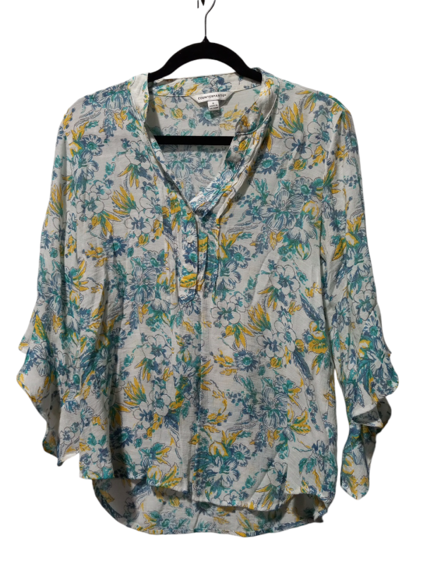 Blouse 3 4 Sleeve By Counterparts In Floral Print, Size: S For Sale