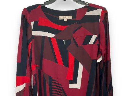 Blouse Long Sleeve By Loft In Multi-colored, Size: S For Cheap