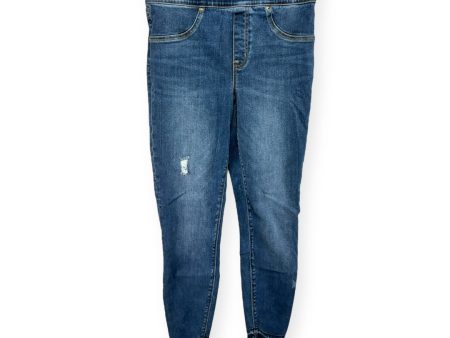 Distressed Shape & Lift Skinny Jeans By Spanx In Medium Wash, Size S on Sale