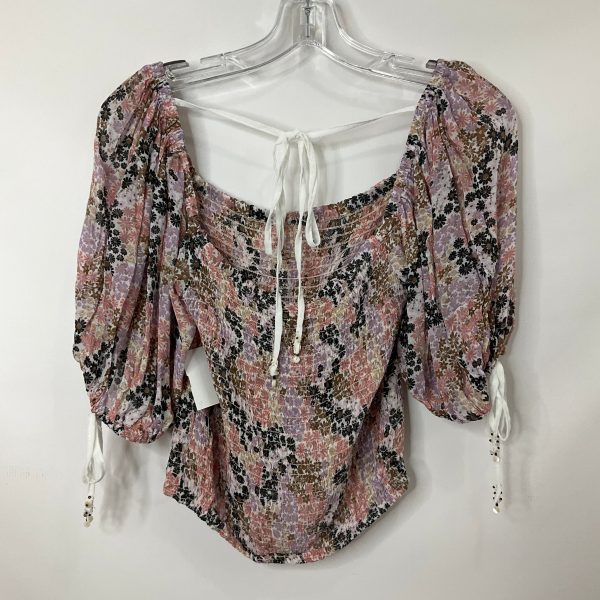 Floral Print Top Short Sleeve Free People, Size Xs Cheap