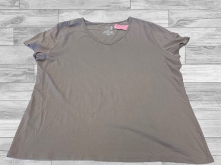 Top Short Sleeve Basic By Time And Tru In Brown, Size: Xxl Online now