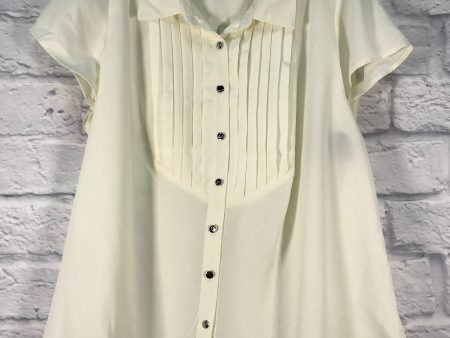 Blouse Short Sleeve By Clothes Mentor In Cream, Size: 3x Online Hot Sale