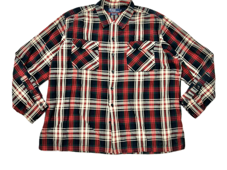 Top Long Sleeve Designer By Polo Ralph Lauren In Plaid Pattern, Size: Xl on Sale