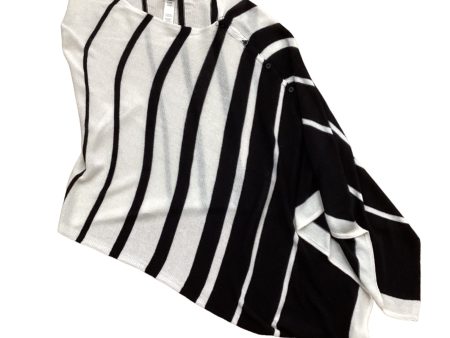 Poncho By Chicos In Black & White, Size: Onesize Cheap