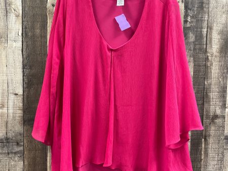 Top 3 4 Sleeve By Catherines In Pink, Size: 1x Fashion