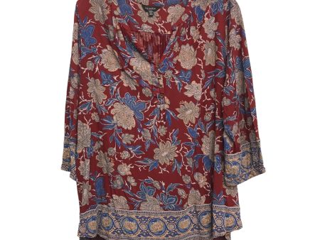 FLORAL PRINT TOP LS by LUCKY BRAND Size:2X For Sale