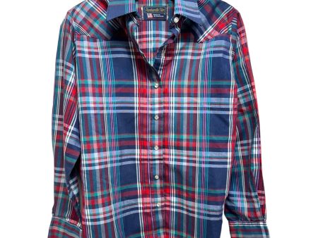 Retro Western Snap Shirt By Panhandle Slim In Plaid Pattern, Size: S Fashion