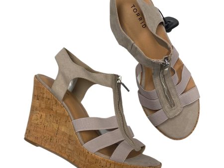 Sandals Heels Block By Torrid In Beige, Size: 9.5 Online Hot Sale