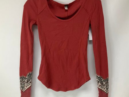 Red Top Long Sleeve Free People, Size S For Discount