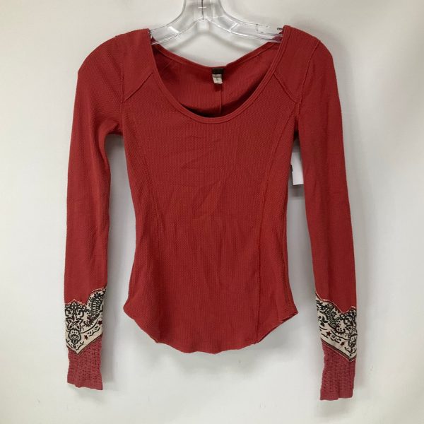 Red Top Long Sleeve Free People, Size S For Discount