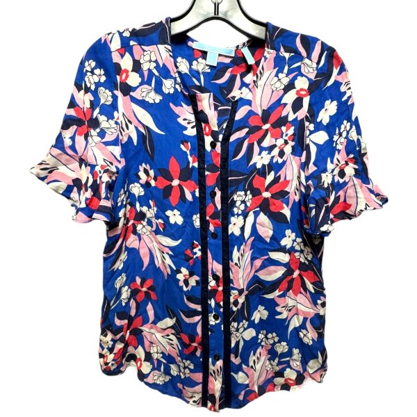 Bellamy Flutter Sleeve Silk Blouse By Draper James In Amaryllis Floral Print, Size: 4 Discount