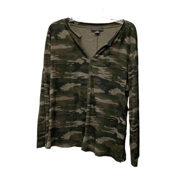 Top Long Sleeve Basic By Sanctuary In Camouflage Print, Size: 1x on Sale