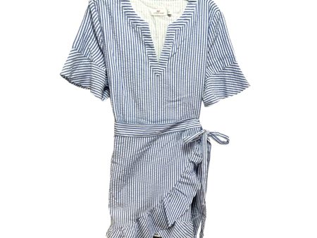 Seersucker Wrap Dress Casual Midi By Vineyard Vines In Striped Pattern, Size: 12 Discount