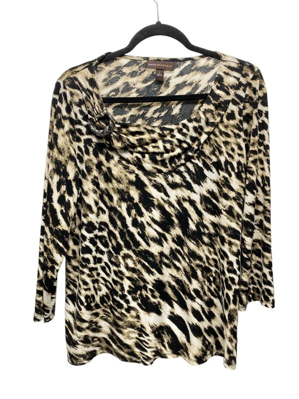 Blouse 3 4 Sleeve By Dana Buchman In Animal Print, Size: L Hot on Sale