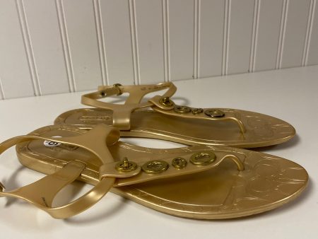 Sandals Designer By Coach In Gold, Size: 9.5 Online Sale