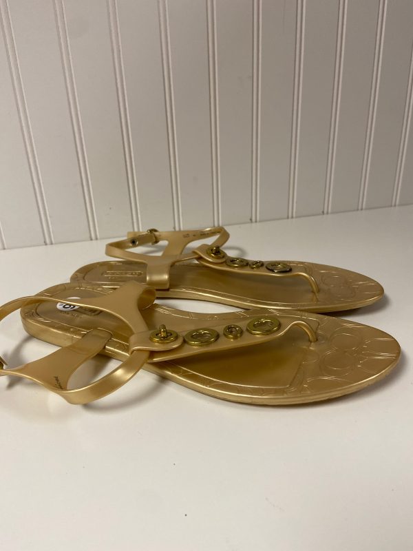 Sandals Designer By Coach In Gold, Size: 9.5 Online Sale