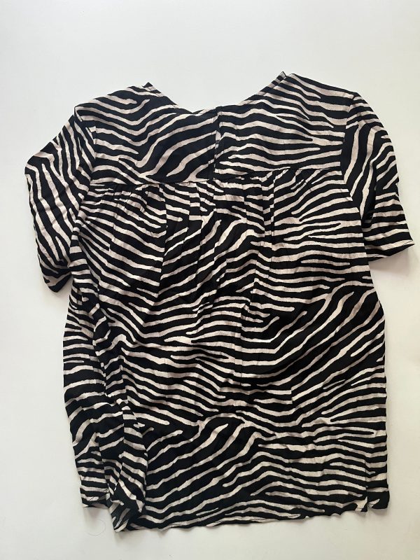 Blouse Short Sleeve By H&m In Striped, Size: 10 Online