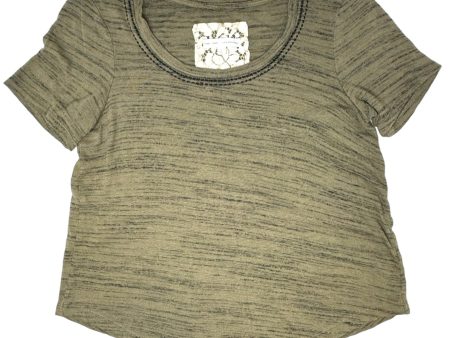 Elle Space Dyed Short Sleeve Tee By Anthropologie In Olive, Size: XS Online