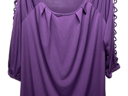 Blouse 3 4 Sleeve By G Collection In Purple, Size: 1x on Sale