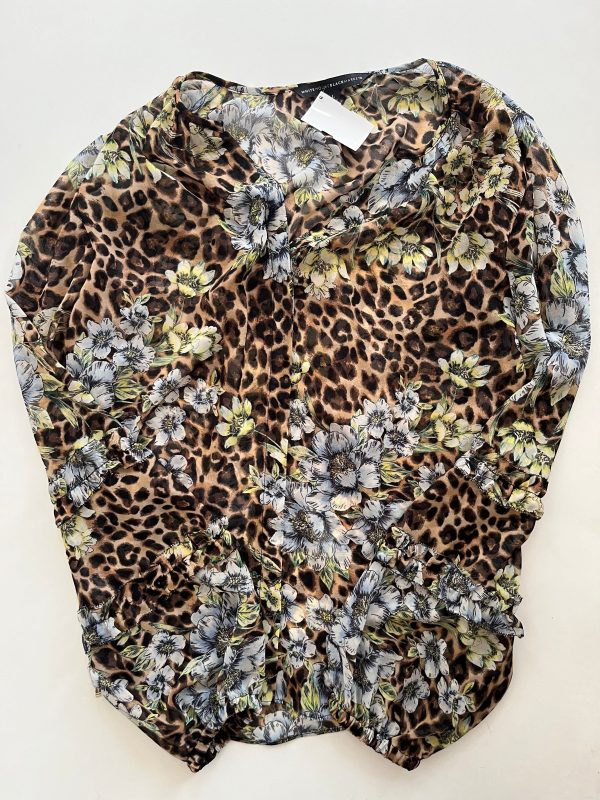 Blouse Long Sleeve By White House Black Market O In Floral, Size: L Online now