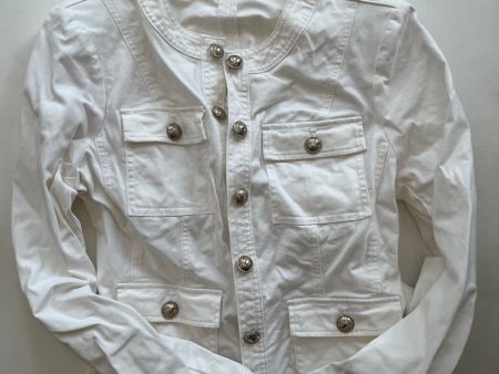 Jacket Denim By White House Black Market O In White, Size: L For Cheap