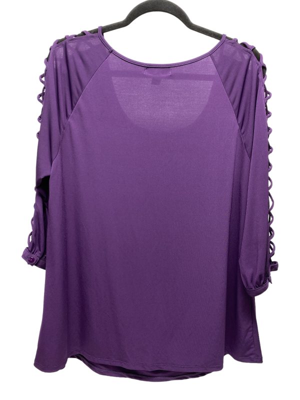 Blouse 3 4 Sleeve By G Collection In Purple, Size: 1x on Sale