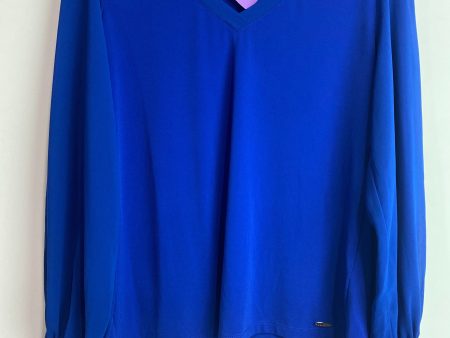 Top Long Sleeve By Calvin Klein In Blue, Size: S Online Hot Sale