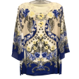 Top 3 4 Sleeve By Jm Collections In Blue & Yellow, Size: S For Cheap